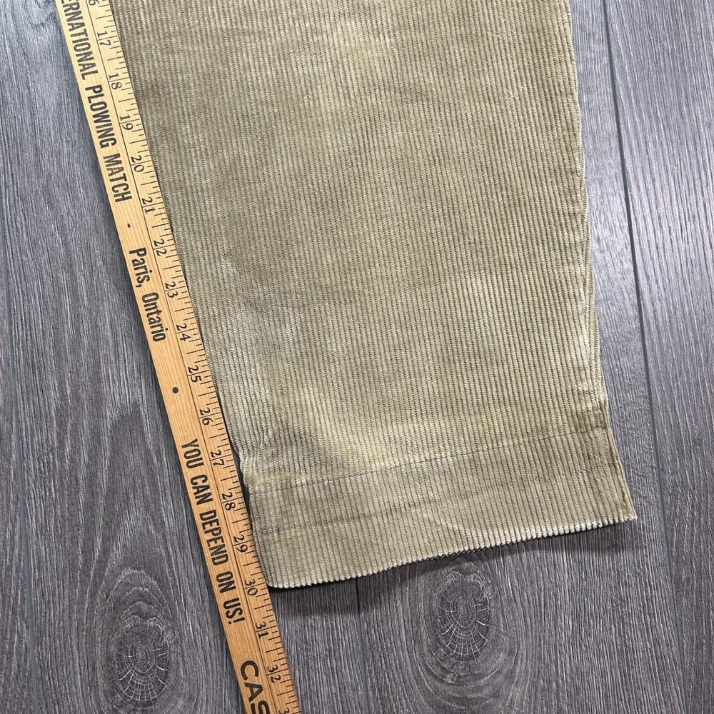 Vintage Gap Easy Fit Corduroy Pants Mens 35x30 Tan Khaki Pleated Trousers Prep - Picture 6 of 8